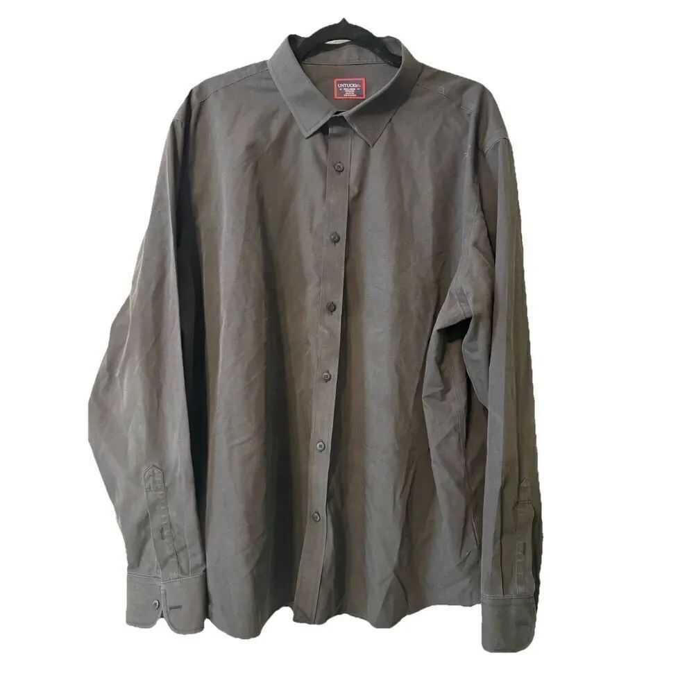 UNTUCKit Shirt Mens Large Black Cotton  Long Sleeve Button Up XXXL